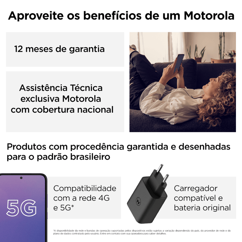 Smartphone Motorola Moto G54, Tela 6,5", 256 GB, 8GB RAM Boost, Câmera Dupla 50MP + Selfie 16MP, 5G, Cor Azul