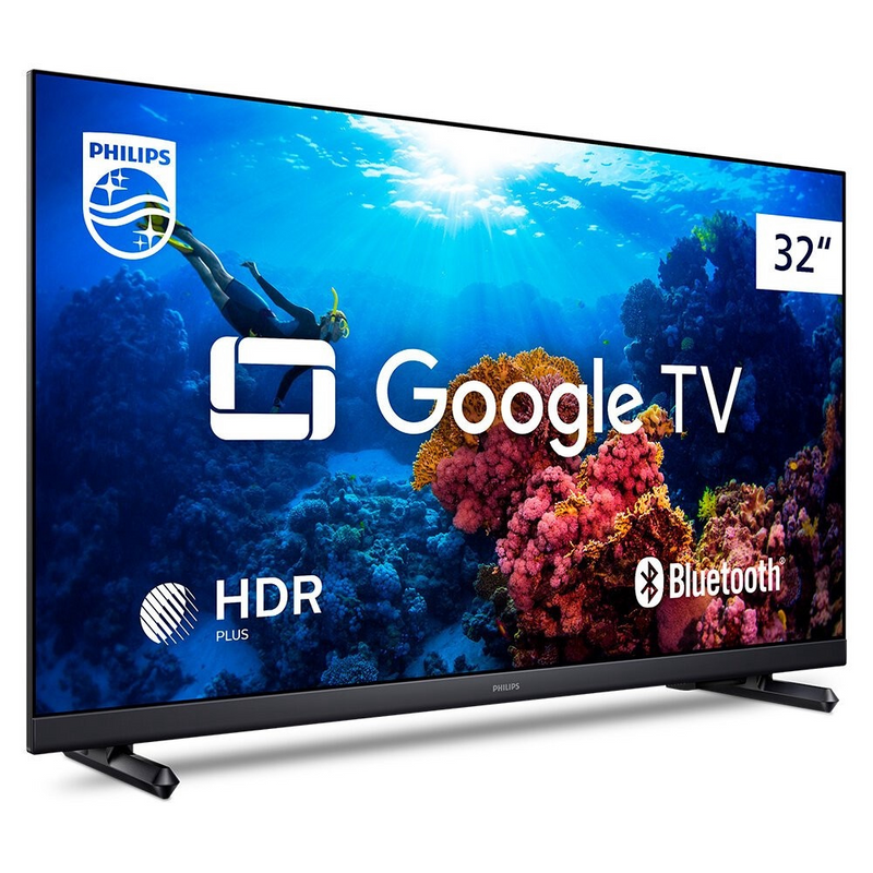 Smart TV 32" Philips Led HD 32PHG6918/78G com Google TV, HDR, Wi-Fi, 3 HDMI, 2 USB, 60Hz, Preto, Bivolt