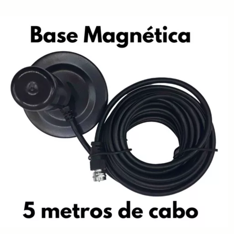 Antena Digital Interna/ Externa HDTV 3.5dbi c/ Imã e Cabo 5 Metros