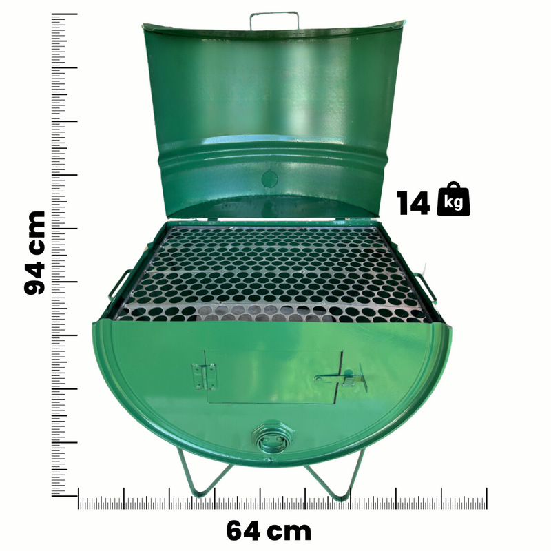 Churrasqueira Meio Tambor a Bafo Tamanho Media c/ Grelha Cor Verde Super Promoção para Rio Mafra