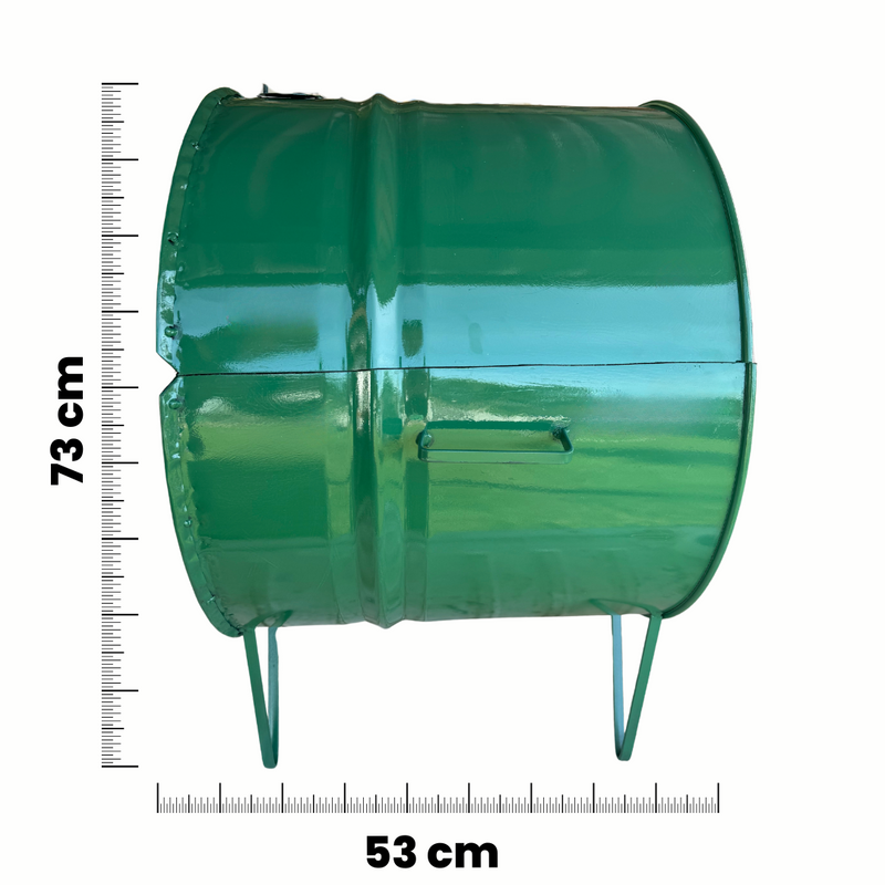 Churrasqueira Portatil 1/2 Tambor a Bafo Tamanho Media c/ Grelha Cor Verde