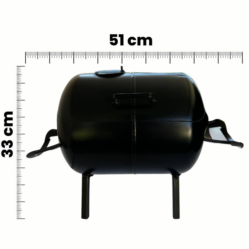 Churrasqueira Portatil Mini Tambor a Bafo Bafinho Tamanho Pequena c/ Grelha Cor Preta