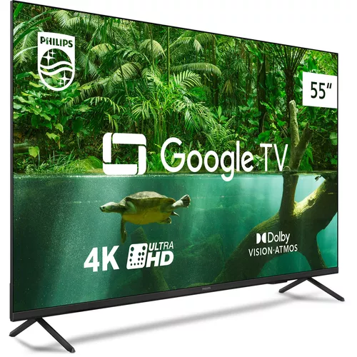 Smart TV 55" Philips Ultra HD 4K 55PUG7019/78 com Google TV, Chromecast, HDR10+, 3 HDMI, 2 USB,  Bluetooth 5.0, Bivolt