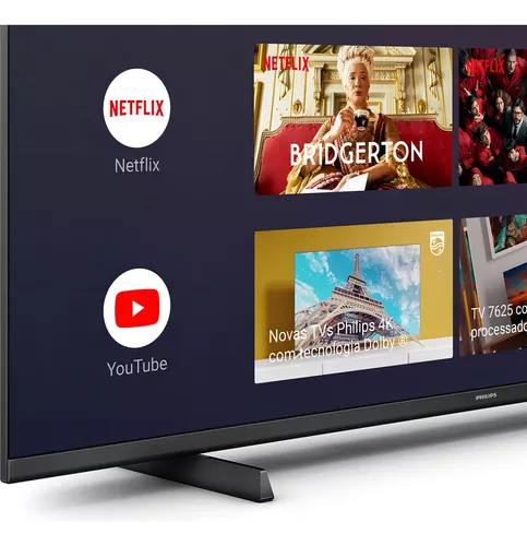 Smart TV 55" Philips Ultra HD 4K 55PUG7019/78 com Google TV, Chromecast, HDR10+, 3 HDMI, 2 USB,  Bluetooth 5.0, Bivolt