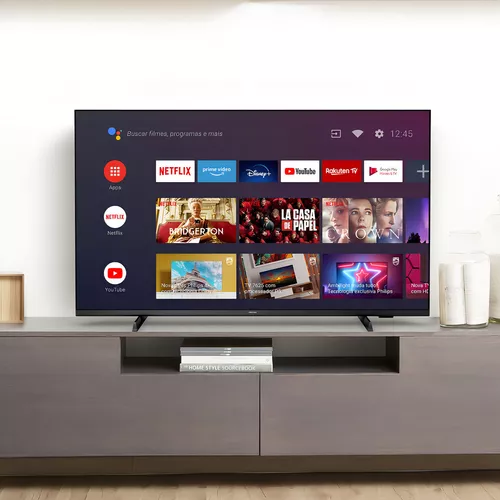 Smart TV 55" Philips Ultra HD 4K 55PUG7019/78 com Google TV, Chromecast, HDR10+, 3 HDMI, 2 USB,  Bluetooth 5.0, Bivolt