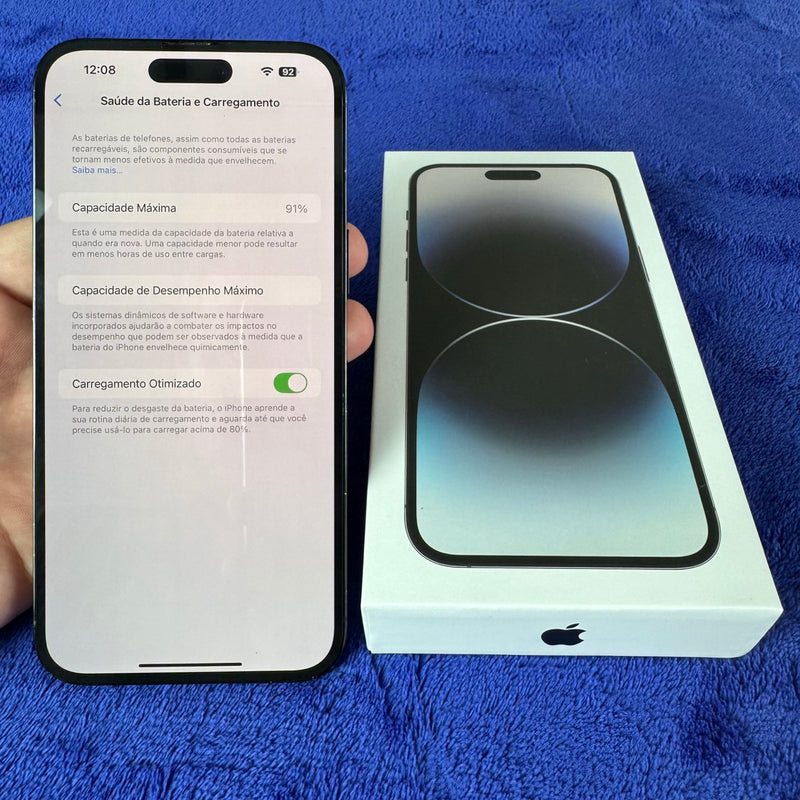 Smartphone Apple Iphone 14 Pro Max, Tela 6,7", 128 GB, 6GB RAM , Câmera Tripla 48 MP, 5G, Cor Preto Espacial - Seminonovo