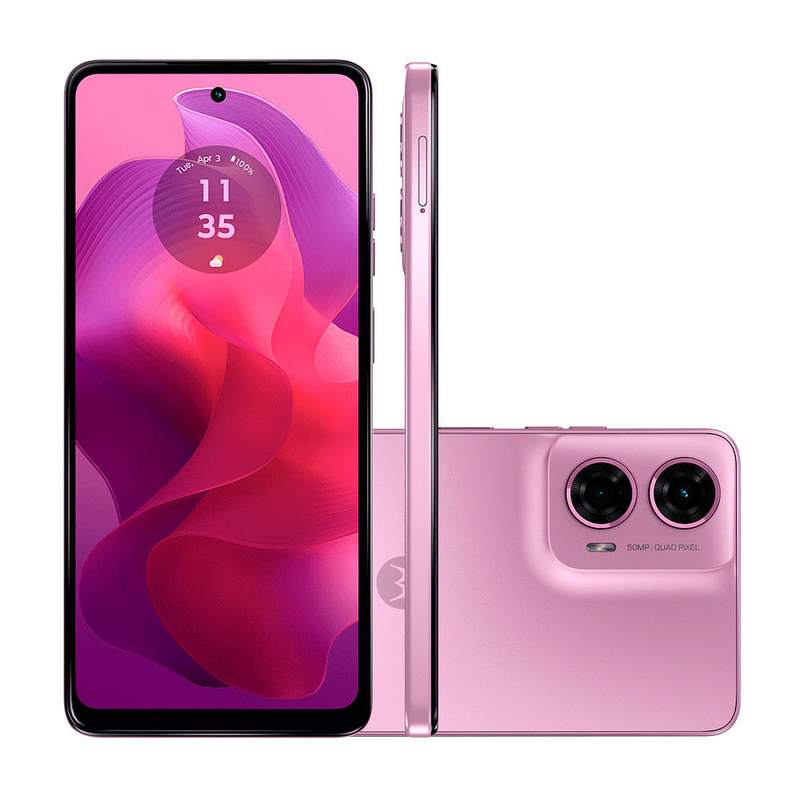 Smartphone Motorola Moto G24, Tela 6,6", 256 GB, 8GB RAM Boost, Câmera Dupla 50MP + Selfie 8MP, 4G, Cor Rosa