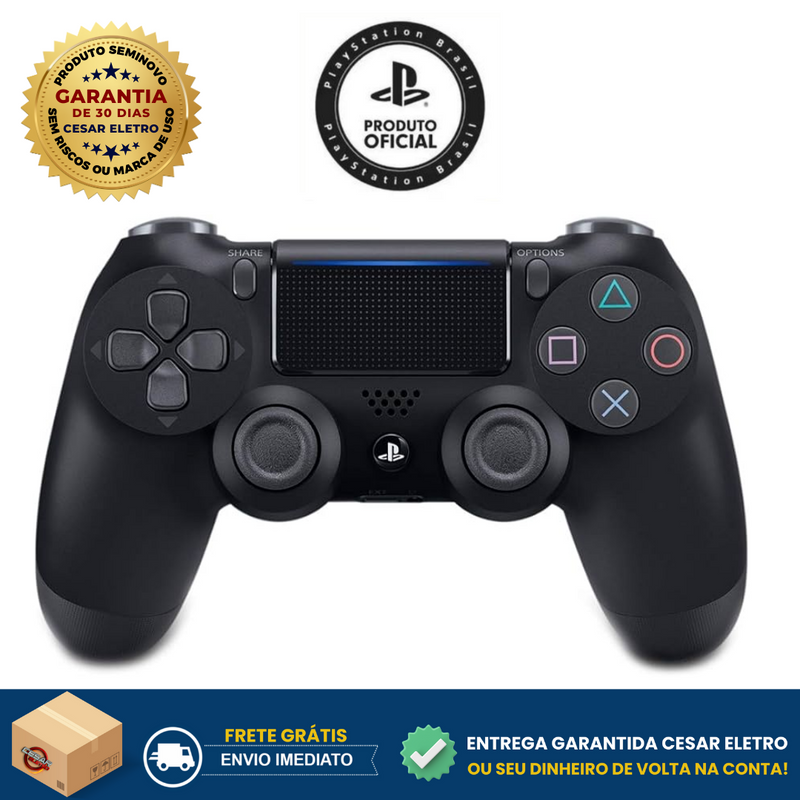 Controle Joystick p/ Sony Playstation 4 Original Seminovo - Preto