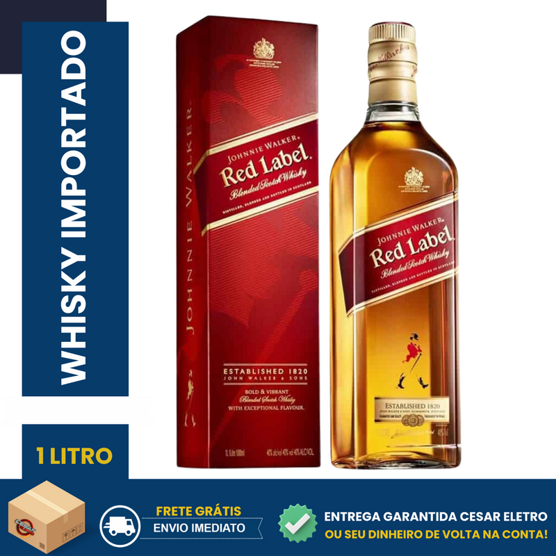 Whisky Johnnie Walker Red Label Importado 1 Litro